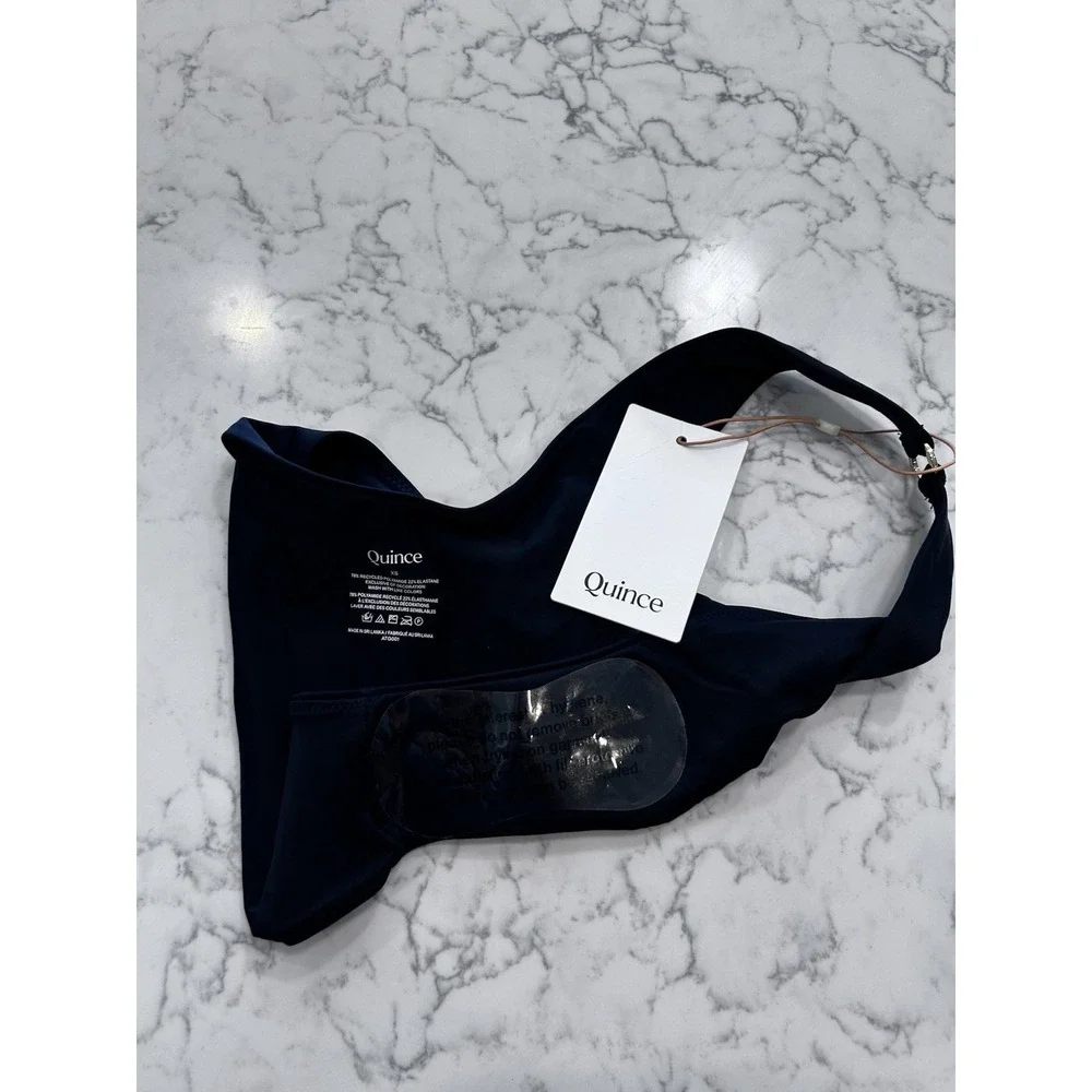 NWT Quince Black Italian High-Leg Ring Bikini Bottom XS